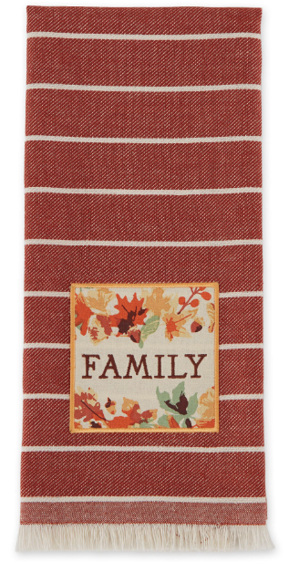 available at m. lynne designs gather family embellishment tea towel