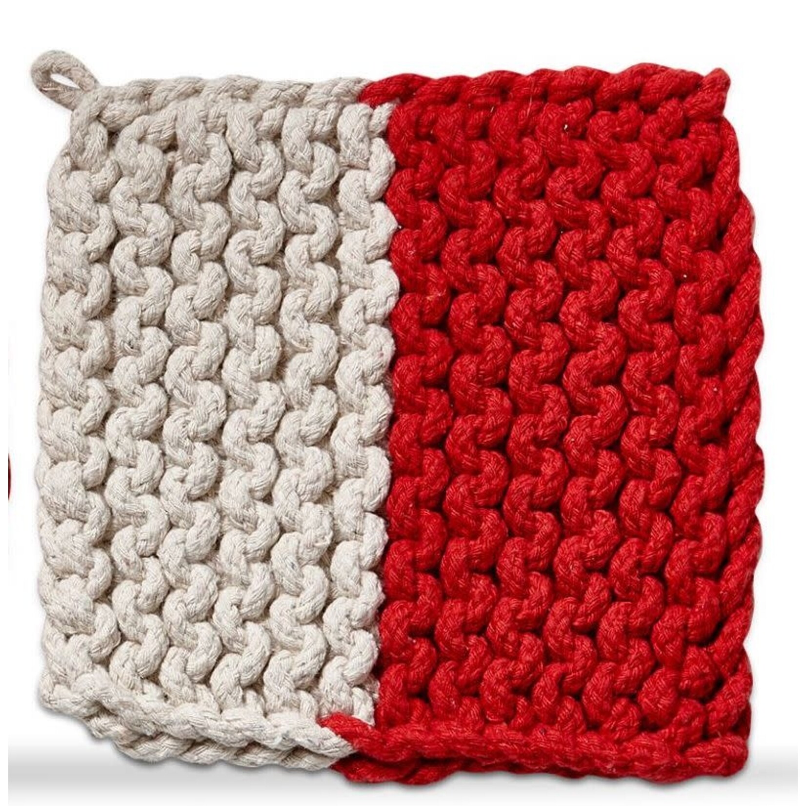 m. lynne designs red & white pot holder
