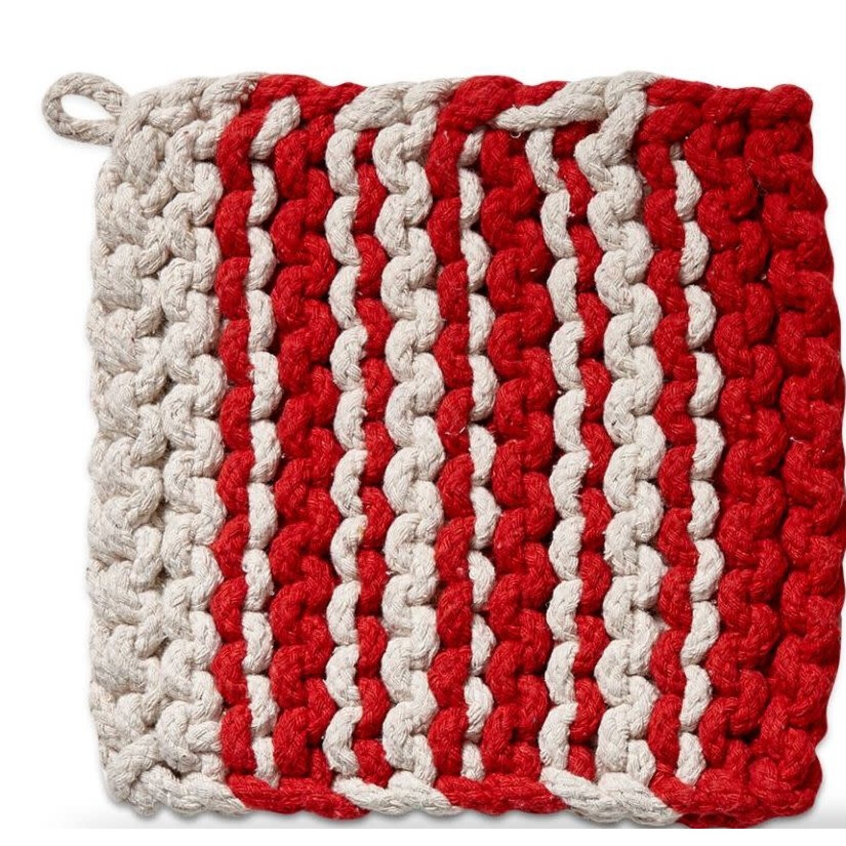 m. lynne designs red & white pot holder