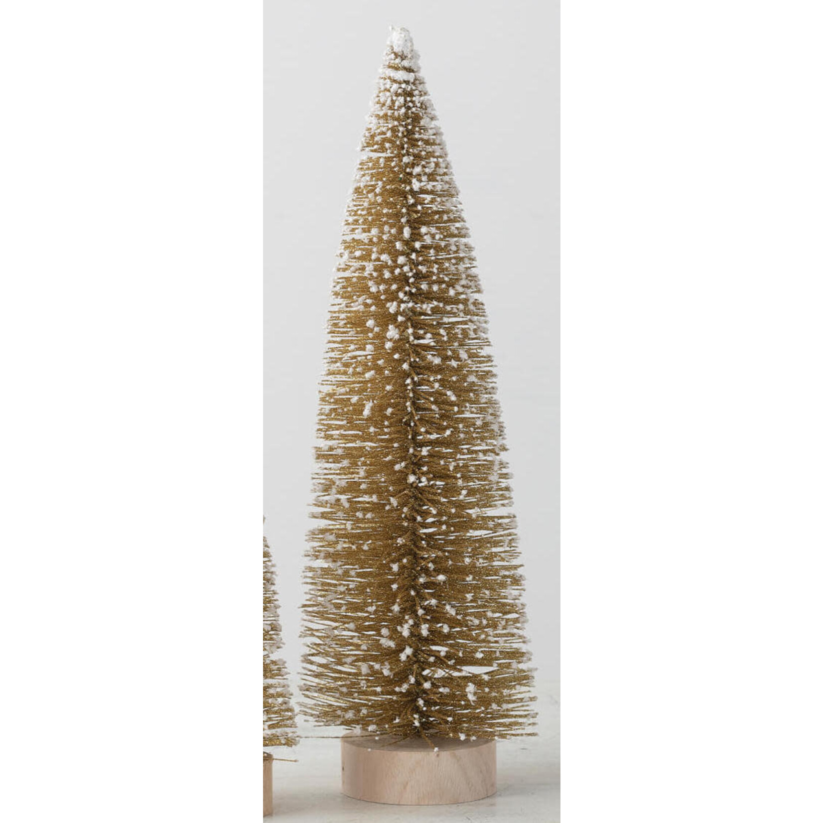 m. lynne designs gold bottlebrush tree with snow