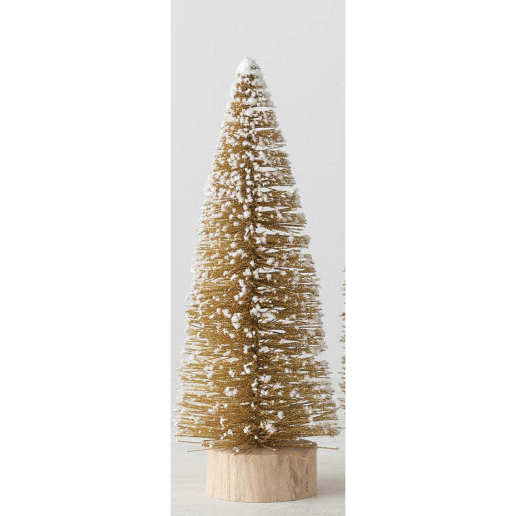 m. lynne designs gold bottlebrush tree with snow