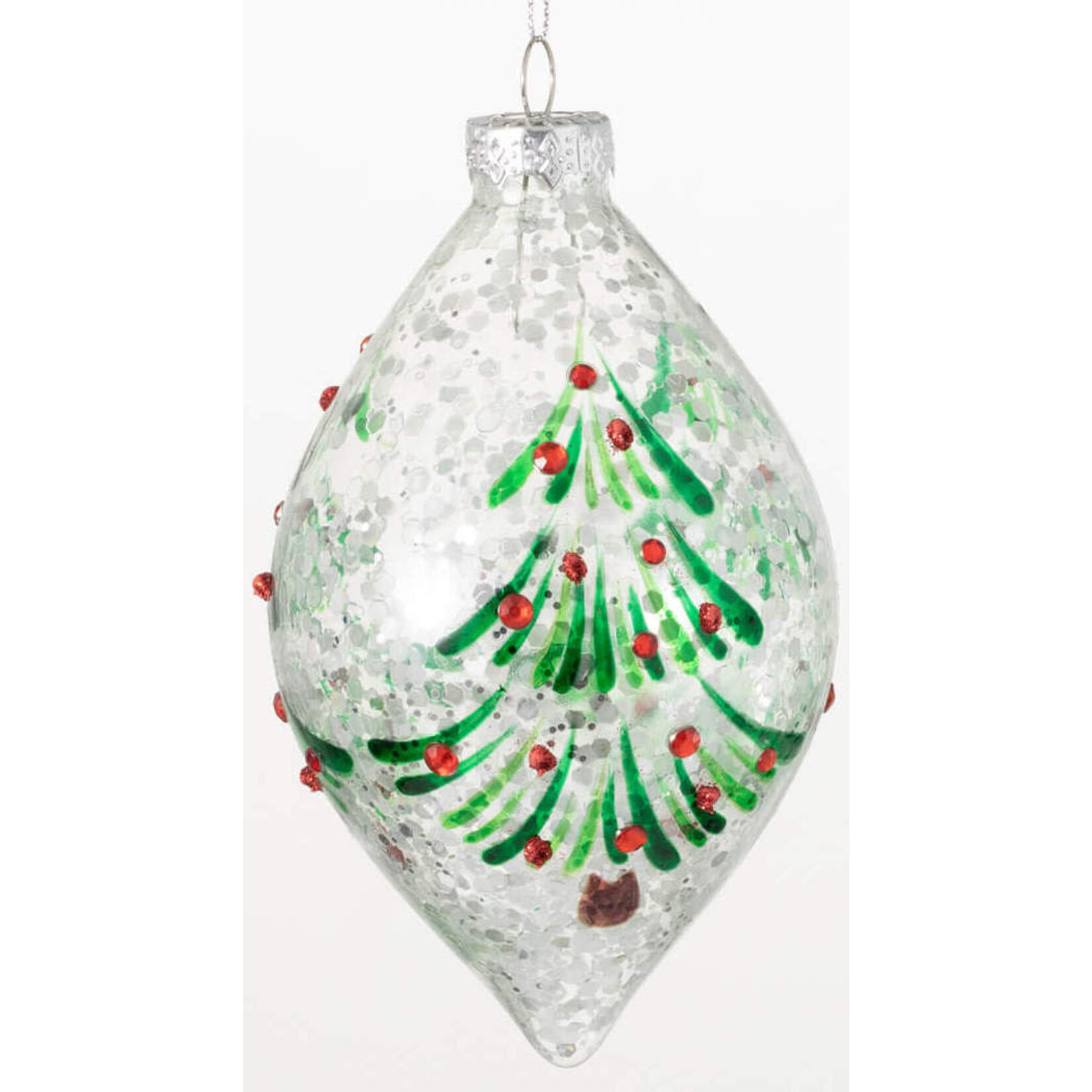 m. lynne designs glass ornament with tree