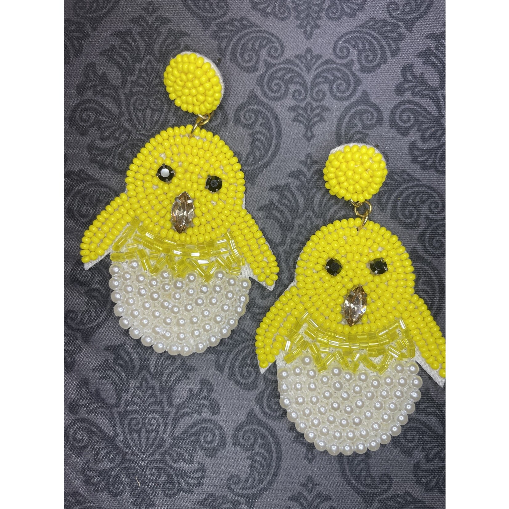 m. lynne designs beaded chick earring