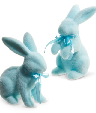 available at m. lynne designs Flocked Bunny with Ribbon