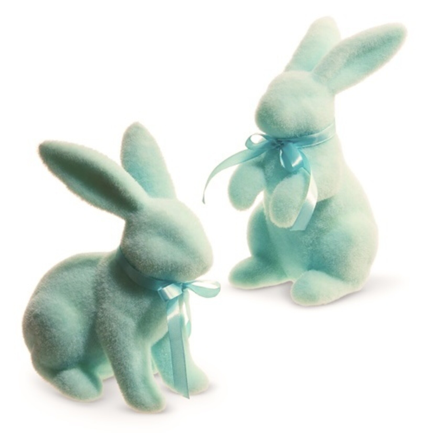 m. lynne designs flocked bunny with ribbon