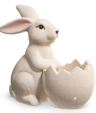 available at m. lynne designs Crackle Bunny with Egg Container