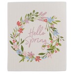 m. lynne designs hello spring wreath swedish dishcloth