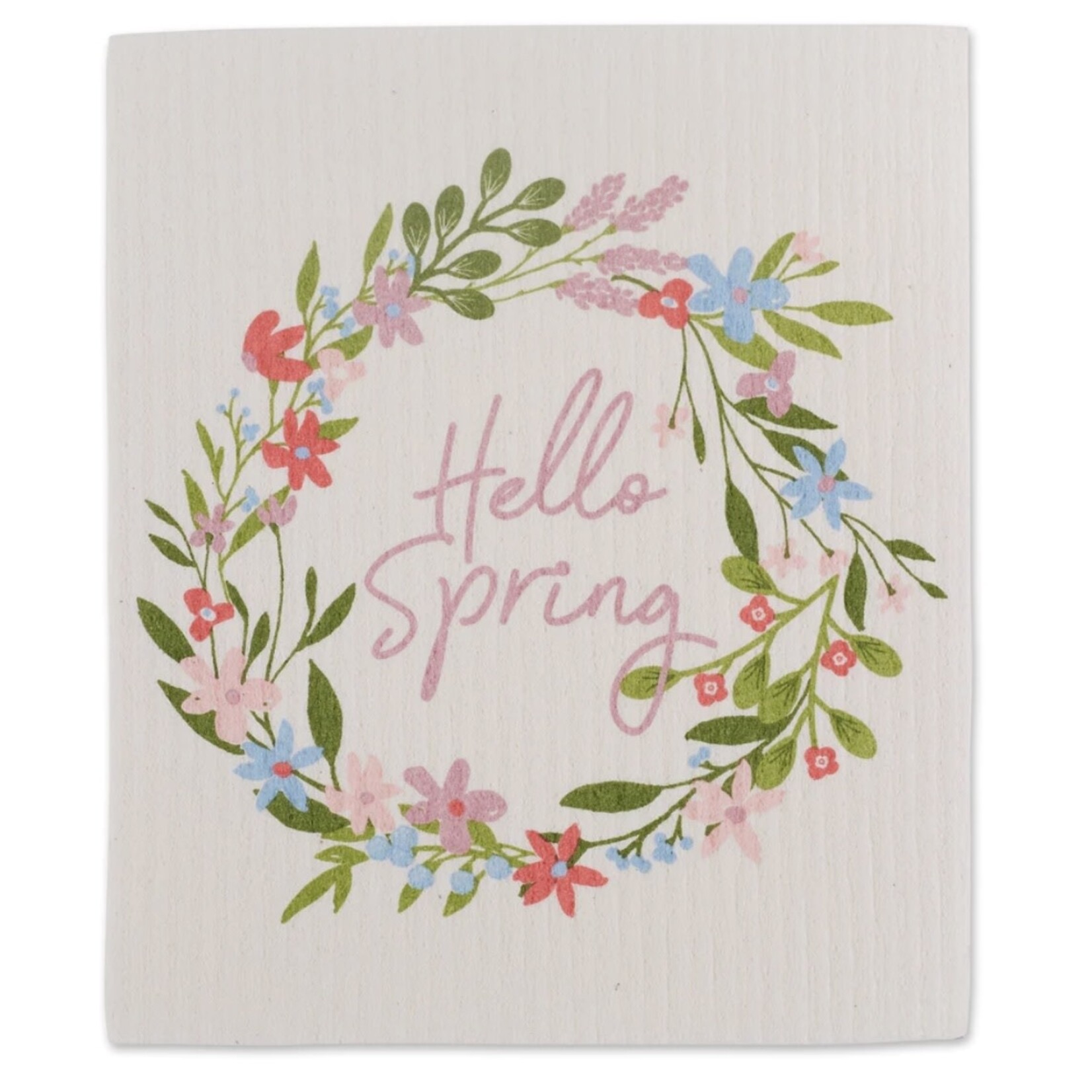 m. lynne designs hello spring wreath swedish dishcloth