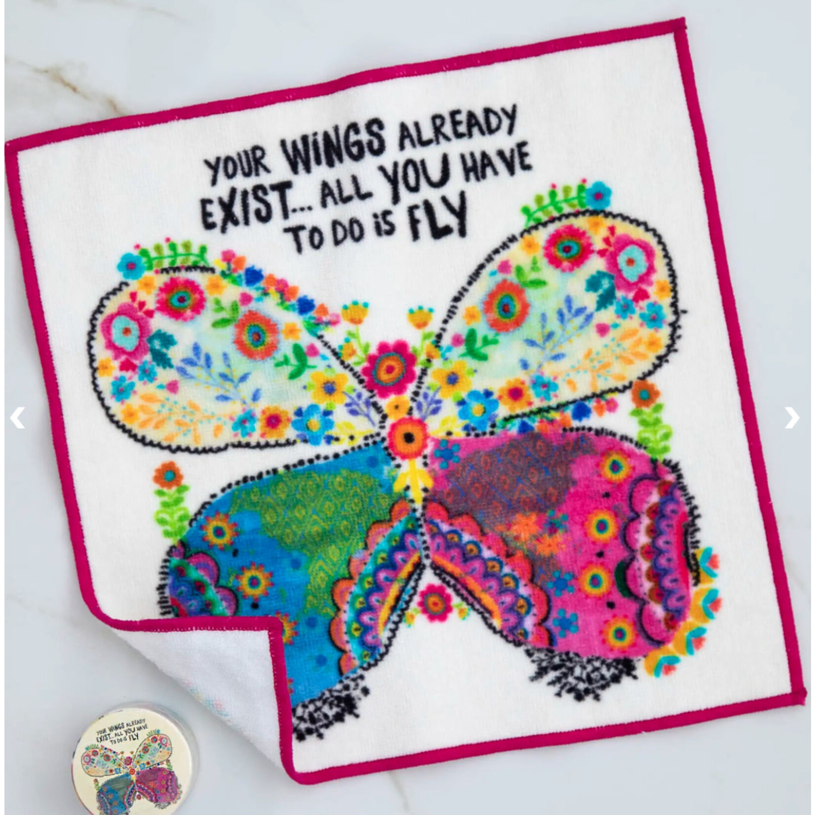 natural life your wings exist butterfly washcloth