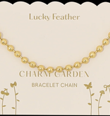 lucky feather Charm Garden Gold Ball Chain Bracelet