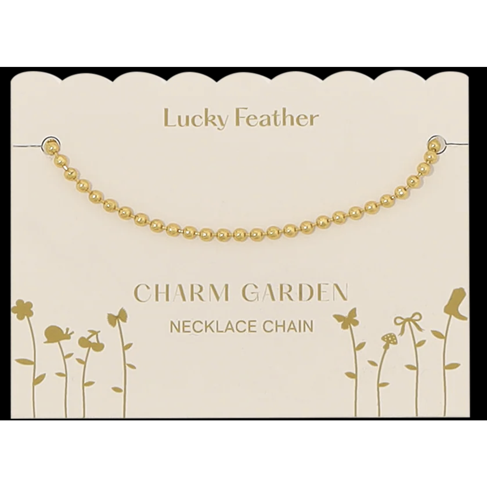 lucky feather charm garden gold ball chain necklace