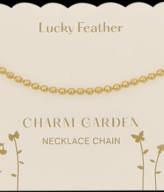 lucky feather Charm Garden Gold Ball Chain Necklace
