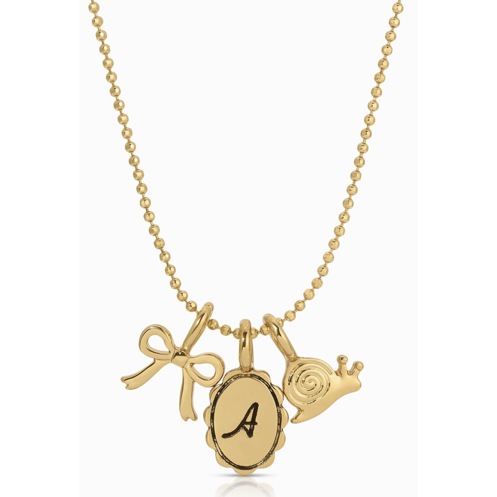 lucky feather charm garden gold ball chain necklace