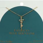lucky feather faith can move mountains necklace