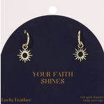lucky feather your faith shines earring