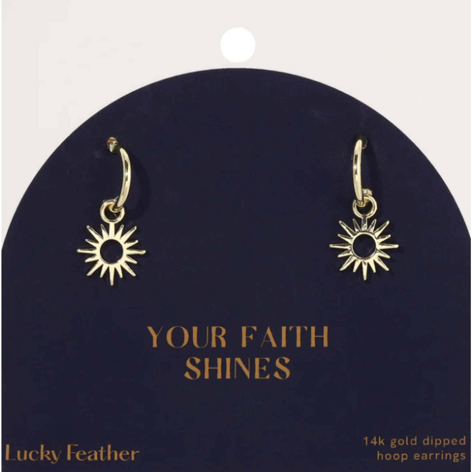 lucky feather your faith shines earring