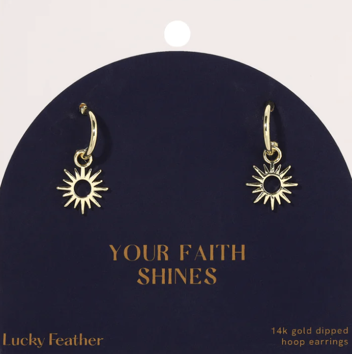 lucky feather Your Faith Shines Earring