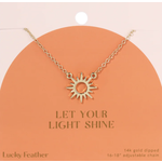 lucky feather let your light shine necklace