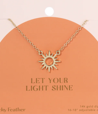 lucky feather Let Your Light Shine Necklace