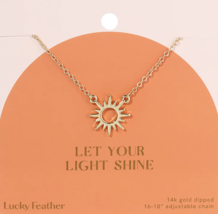 lucky feather Let Your Light Shine Necklace