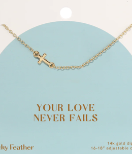 lucky feather Your Love Never Fails Necklace