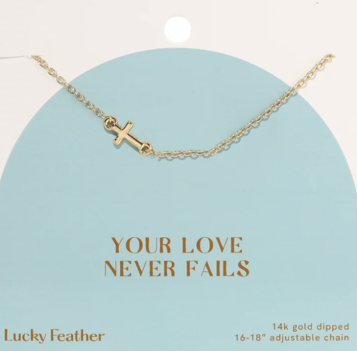 lucky feather Your Love Never Fails Necklace