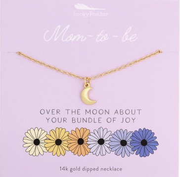 lucky feather Mom to Be Necklace