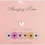 lucky feather amazing mom heart necklace