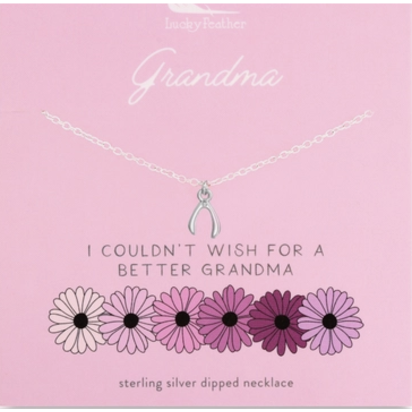 lucky feather grandma wishbone necklace