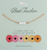 lucky feather Best Teacher Pearls Necklace