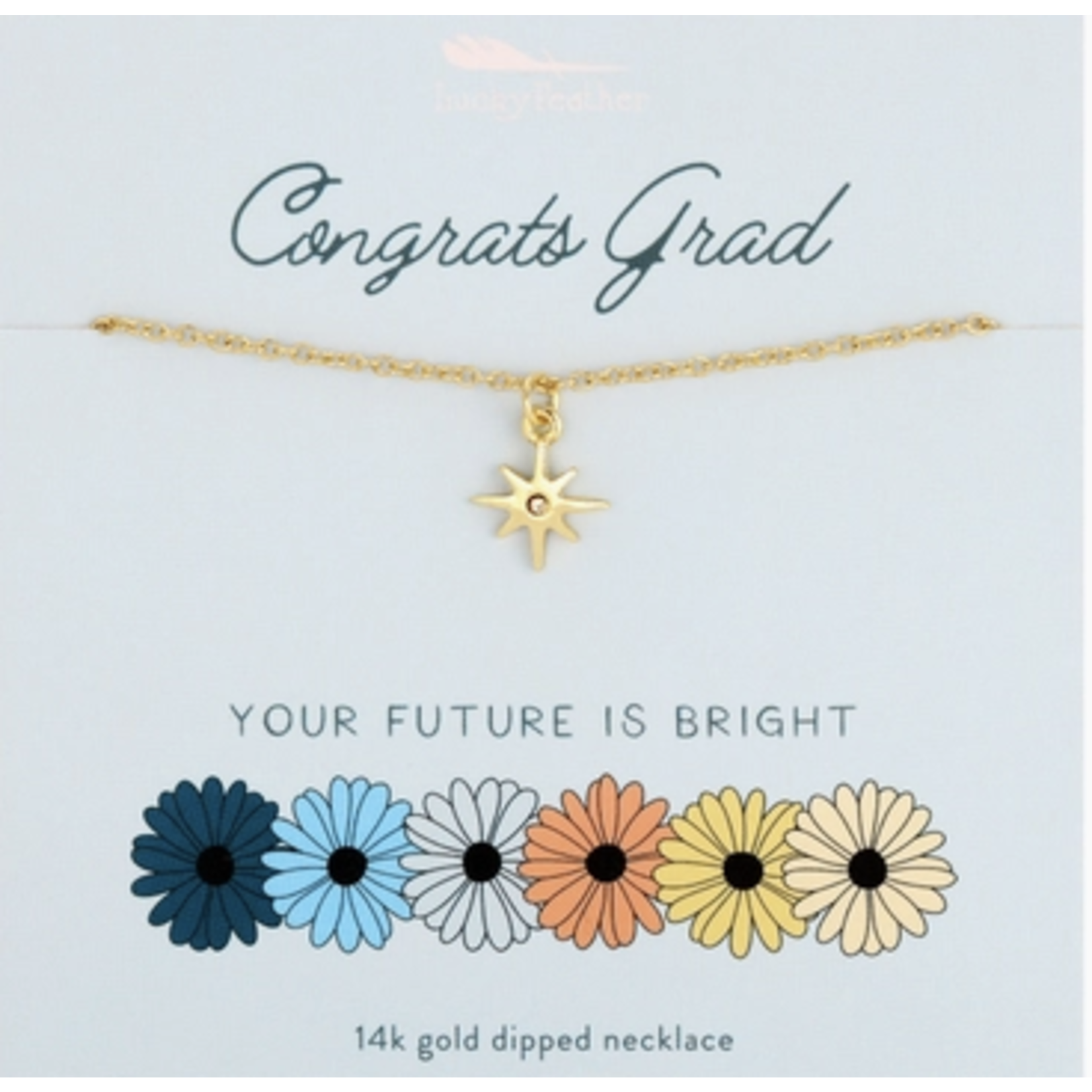 lucky feather graduate bright future necklace