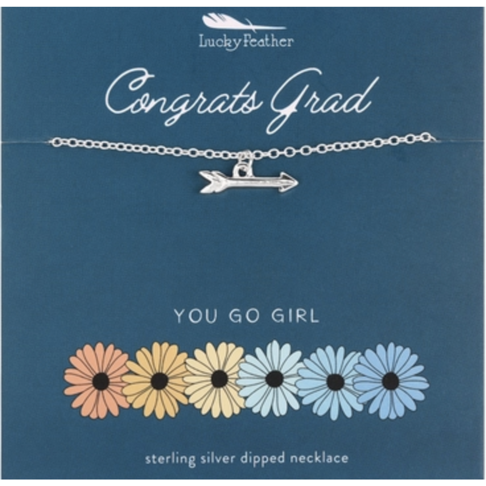 lucky feather graduate go arrow necklace