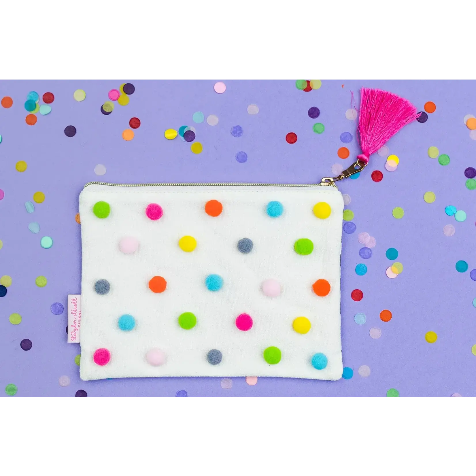 taylor elliott designs pom pom medium pouch