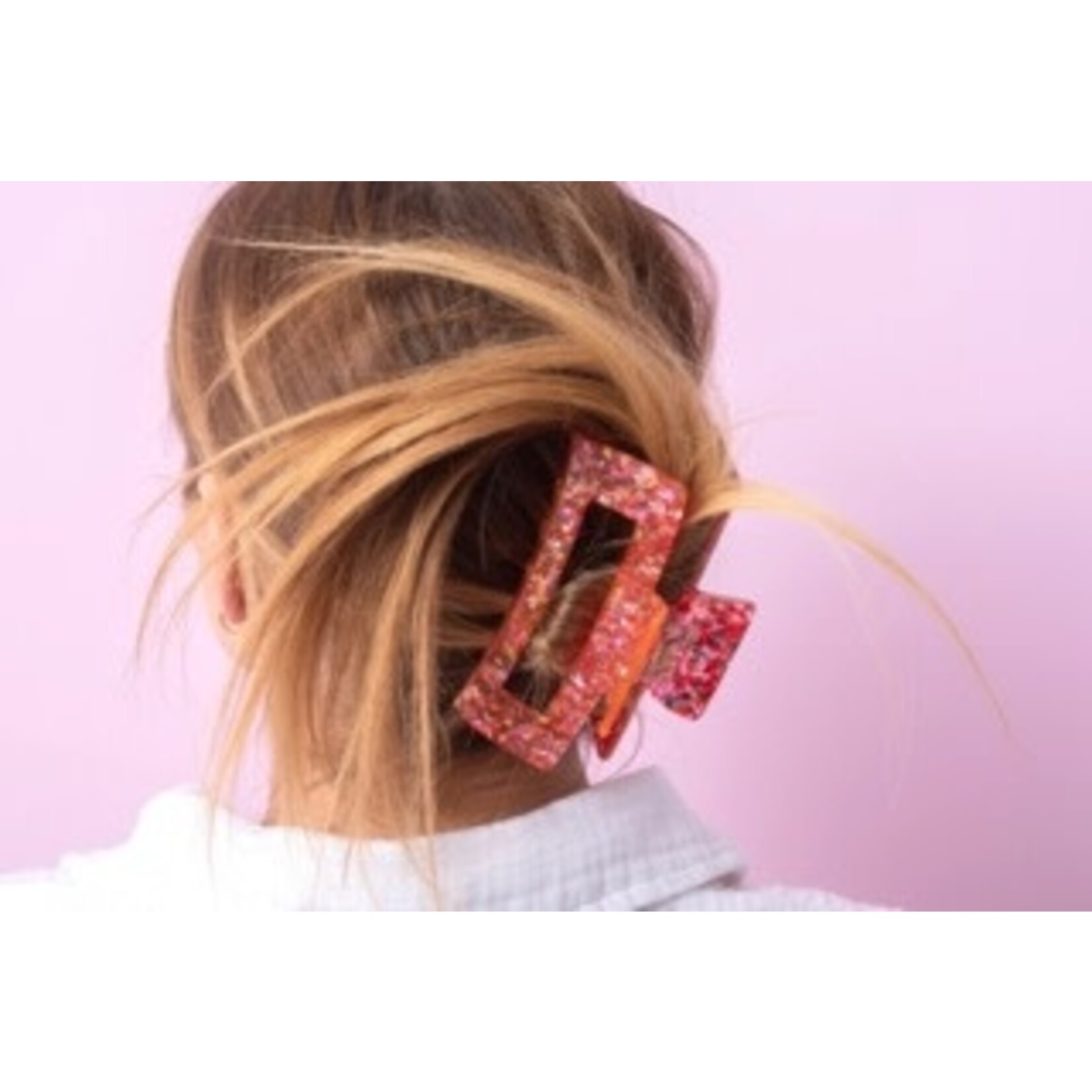 taylor elliott designs red & pink confetti claw clip