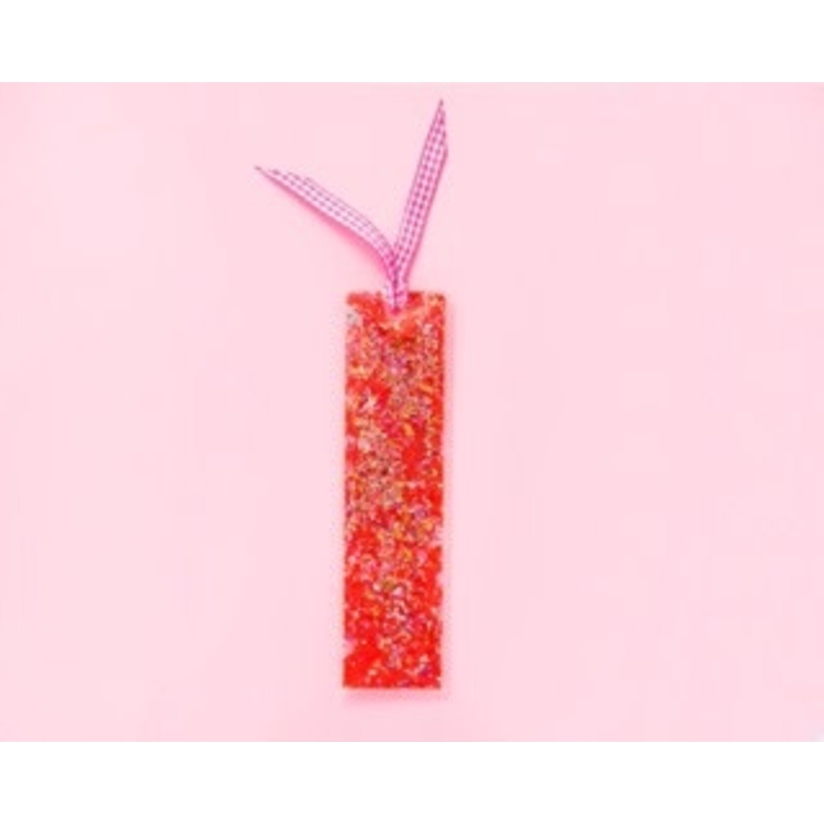 taylor elliott designs red & pink confetti bookmark