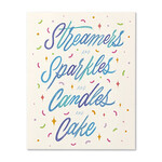 m. lynne designs streamers and sparkles and candles card