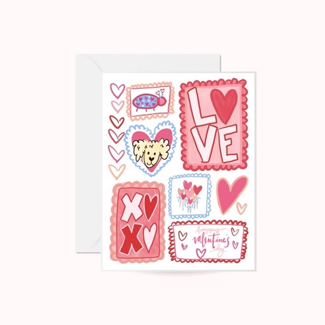 available at m. lynne designs Valentine's Stamps Card