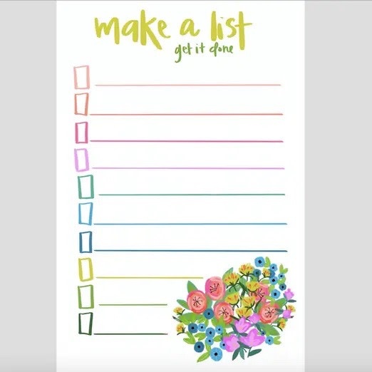 available at m. lynne designs Make a List Notepad