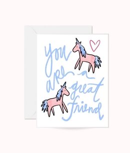 available at m. lynne designs You're a Great Friend Unicorn Card
