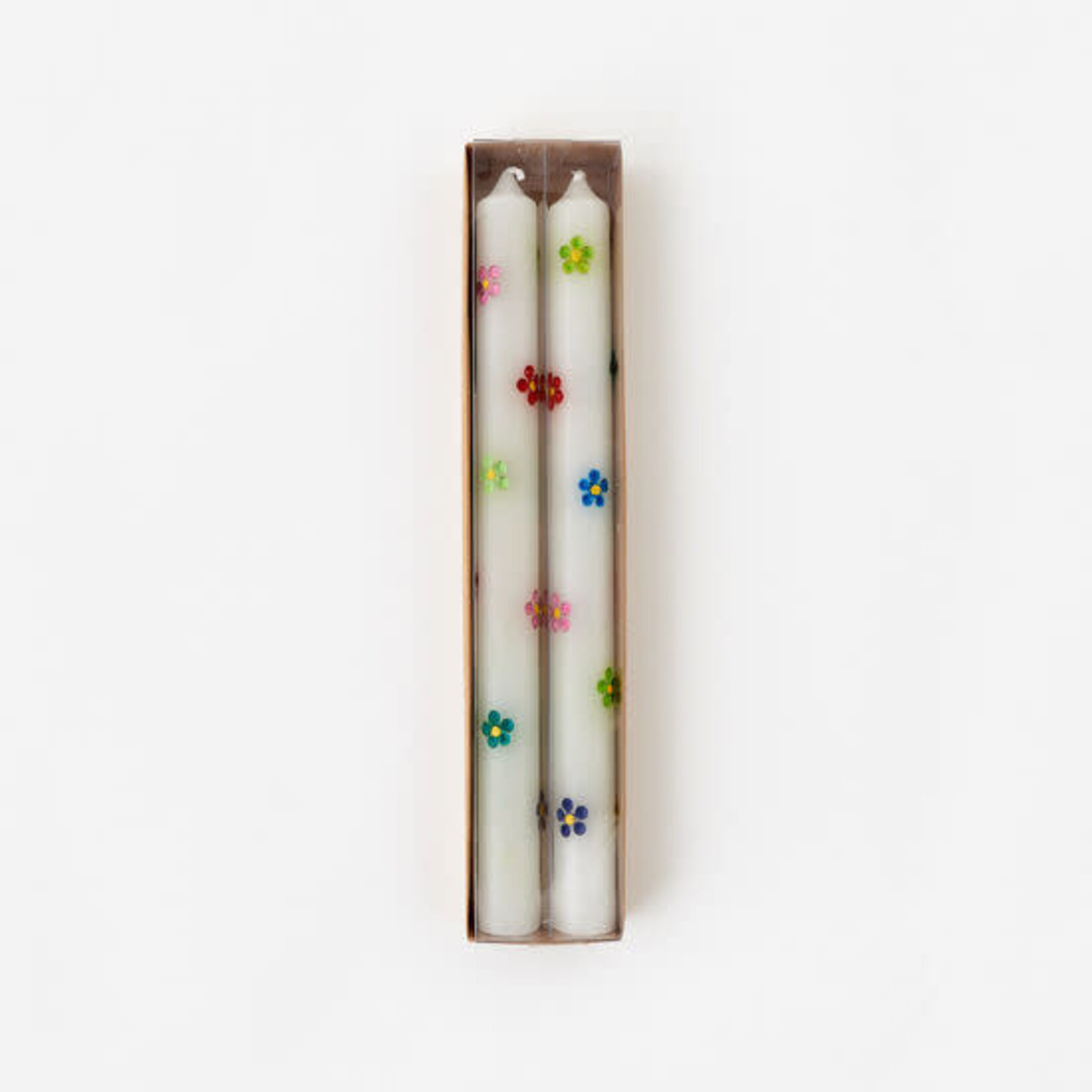 m. lynne designs daisy taper candle set of two