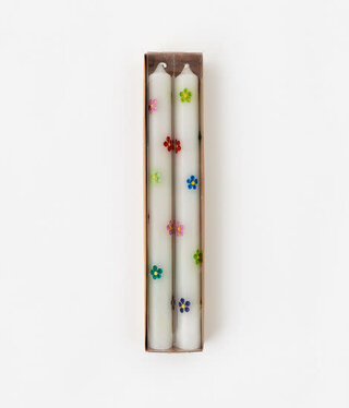 available at m. lynne designs Daisy Taper Candle Set of Two