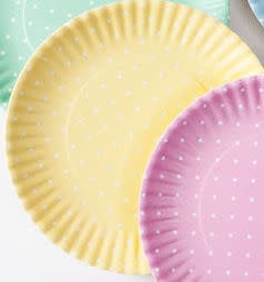available at m. lynne designs Melamine Polka Dot 'Paper' Plate