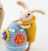 available at m. lynne designs Felt Bunny with Floral Egg