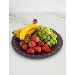 natural life folk flower large circle platter
