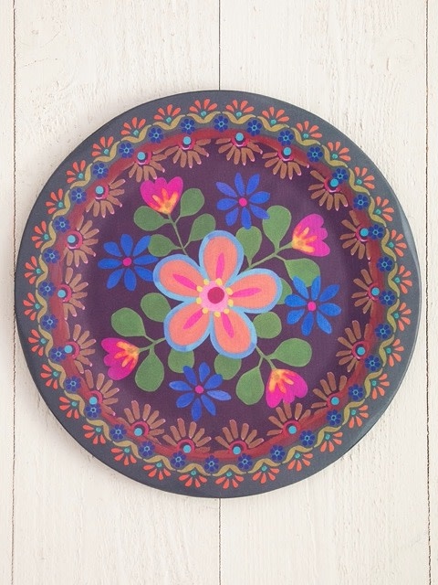 natural life Folk Flower Large Circle Platter