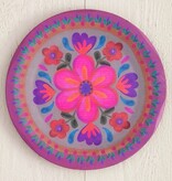 natural life Folk Flower Pink Round Platter