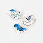 m. lynne designs blue & white bird trinket dish