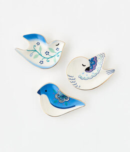 available at m. lynne designs Blue & White Bird Trinket Dish