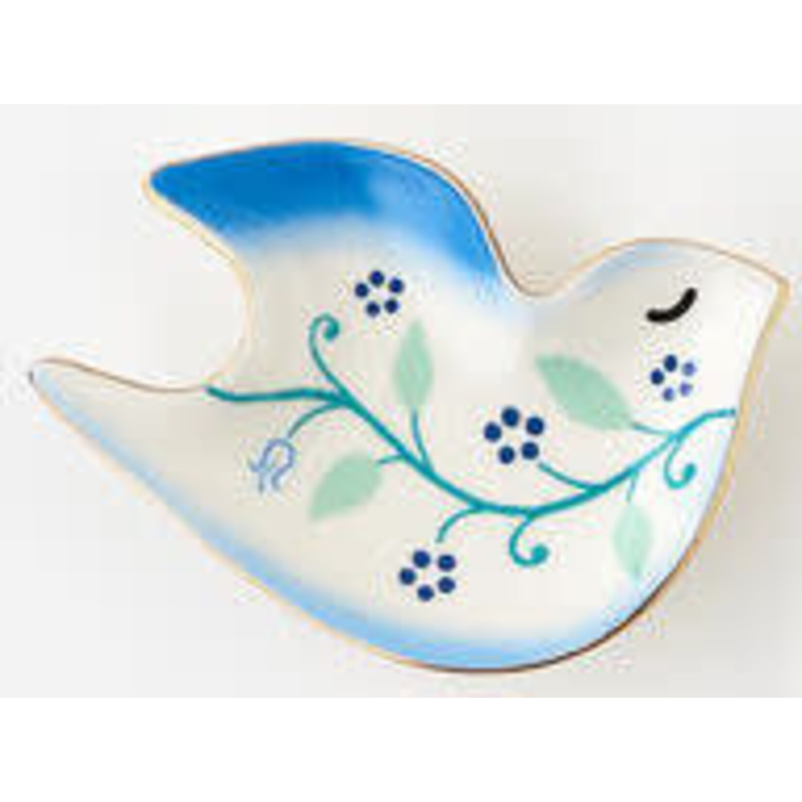 m. lynne designs blue & white bird trinket dish