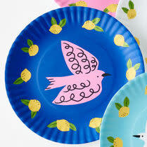 available at m. lynne designs Bird Paper Melamine Plate